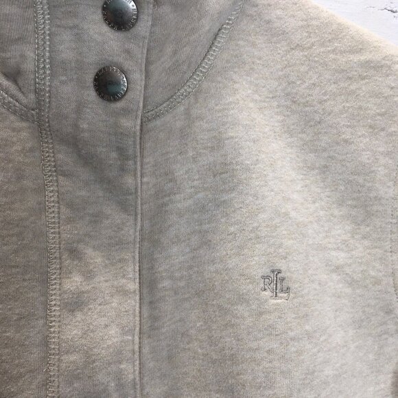 Lauren Ralph Lauren Jacket Women Medium Beige Snap Zip Outdoor Equestrian - Picture 7 of 9